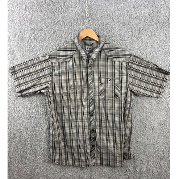 Columbia Plaid Short Sleeve Vented Fishing Shirt Men’s L Lightweight Outdoor - Picture 1 of 8